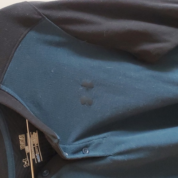 Under Armour Mens ColdGear Infrared Henley Teal and Black - Picture 3 of 3